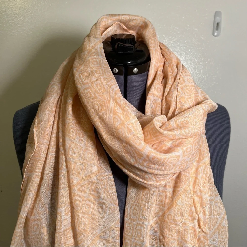 Karma Scarf Blush Pink White Geometric